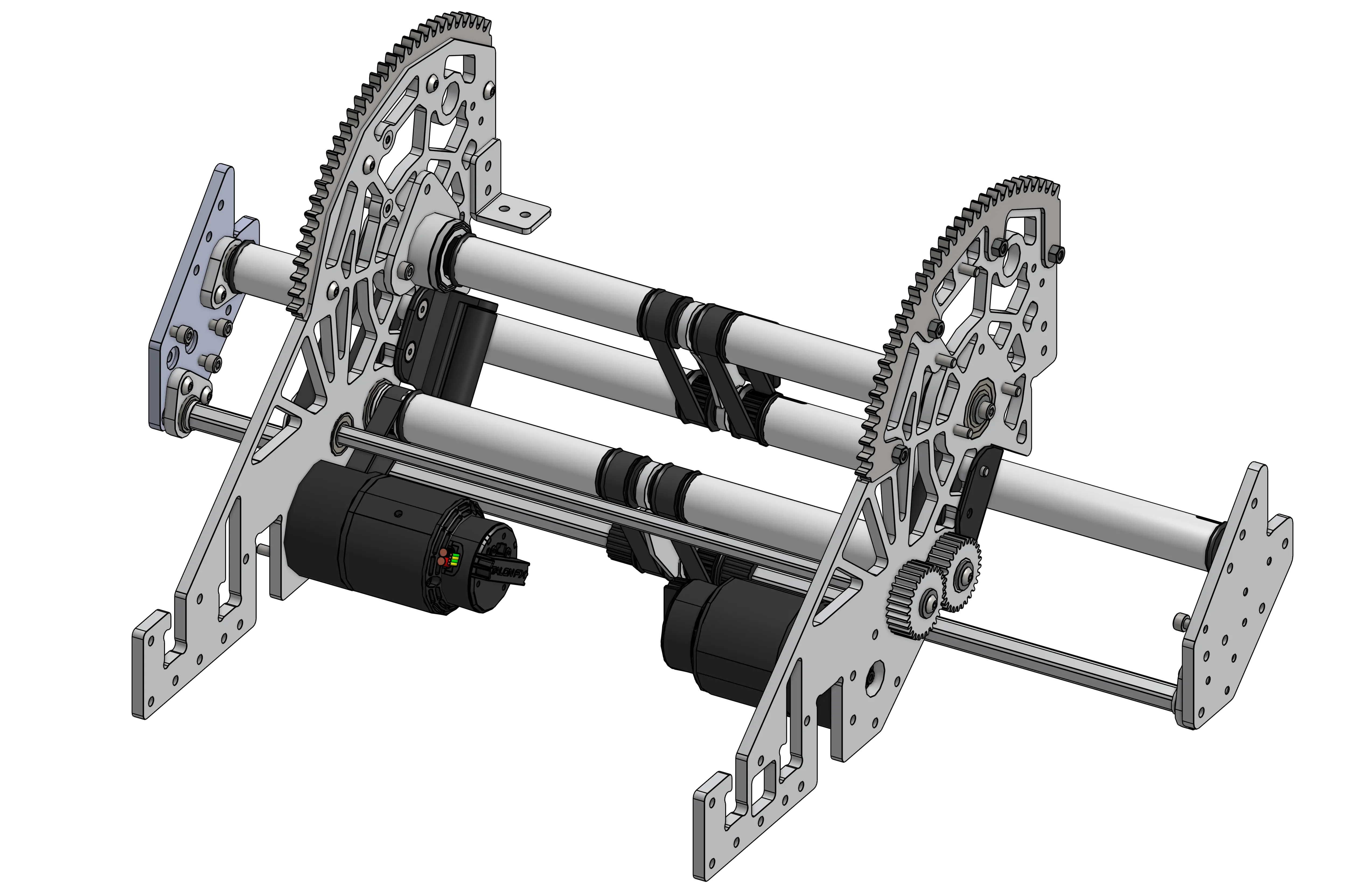 Render CAD do pivô com engrenagem lanterna da 1690