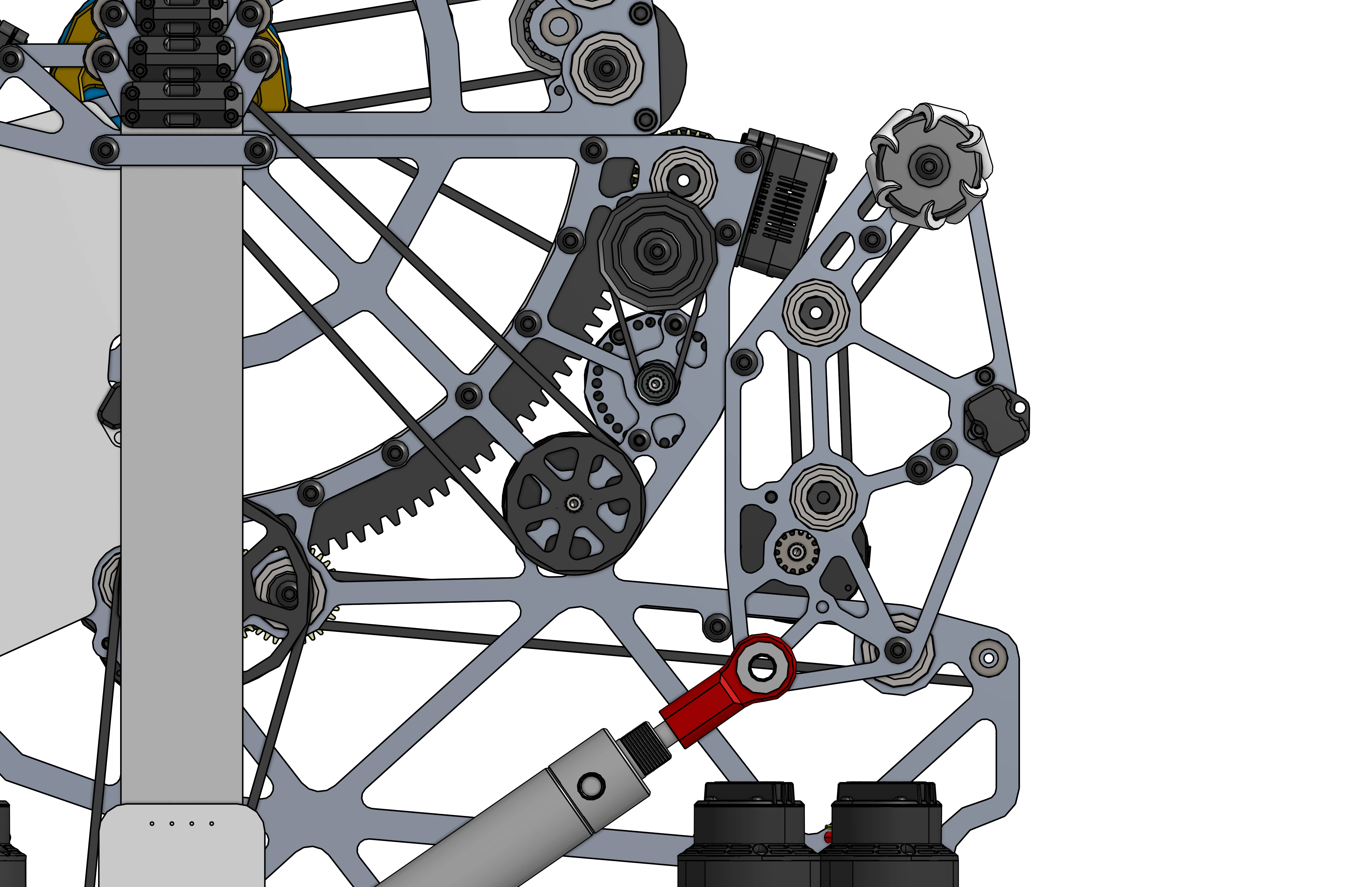 Render CAD do intake pneumático da 2910 no Infinite Recharge at Home