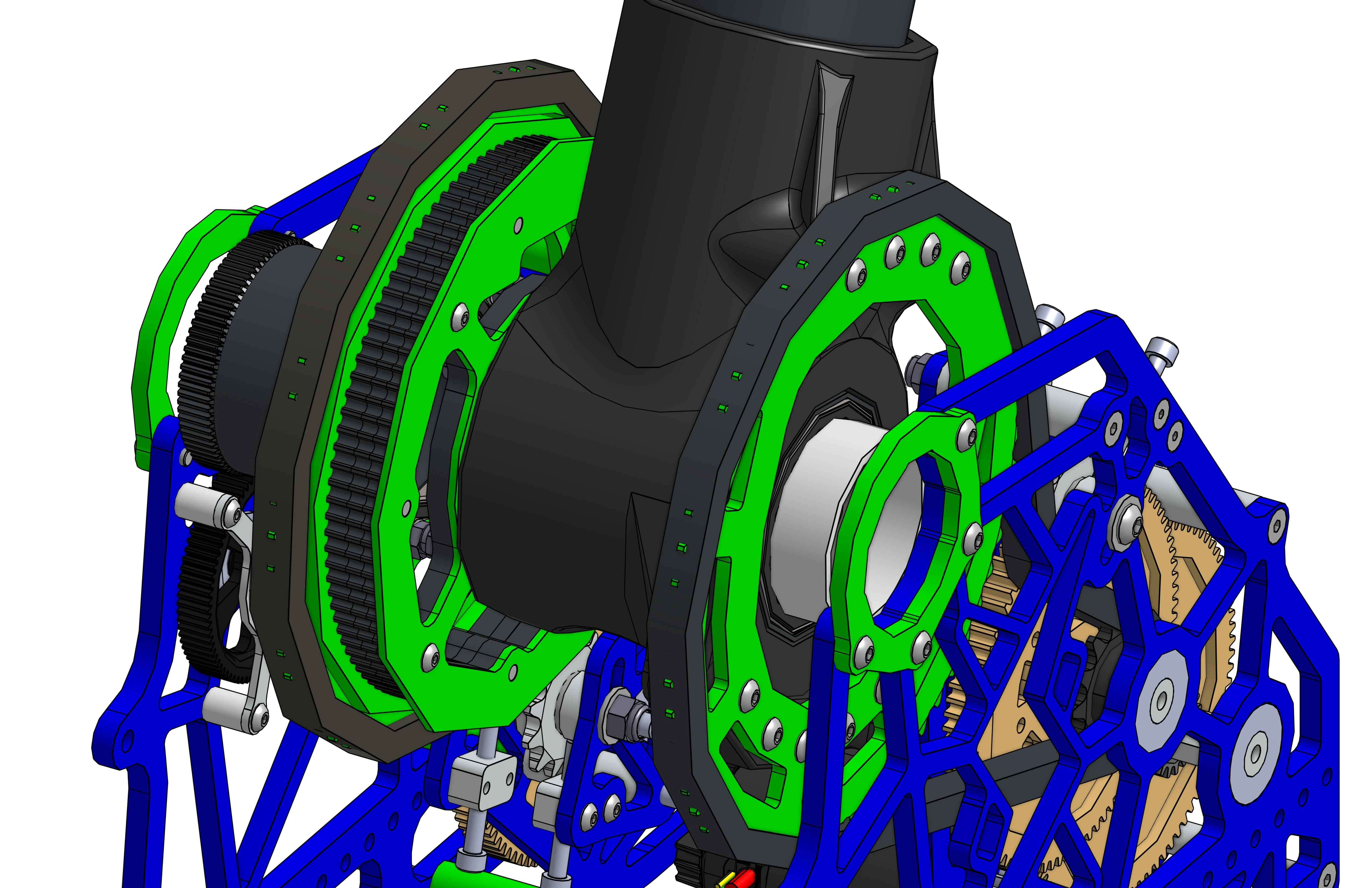 Render CAD do pivô por correia da 5460 no Charged Up