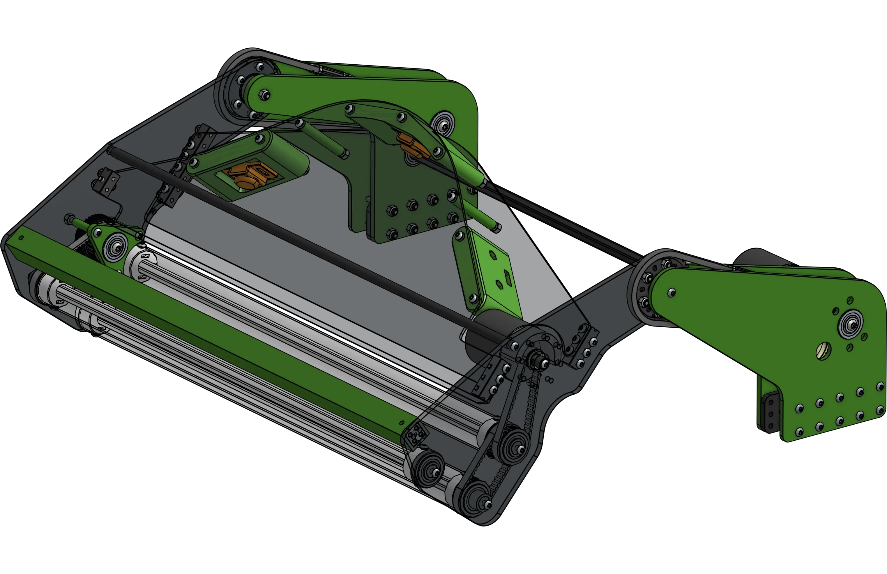 Render CAD do intake flip da 6423 no Crescendo