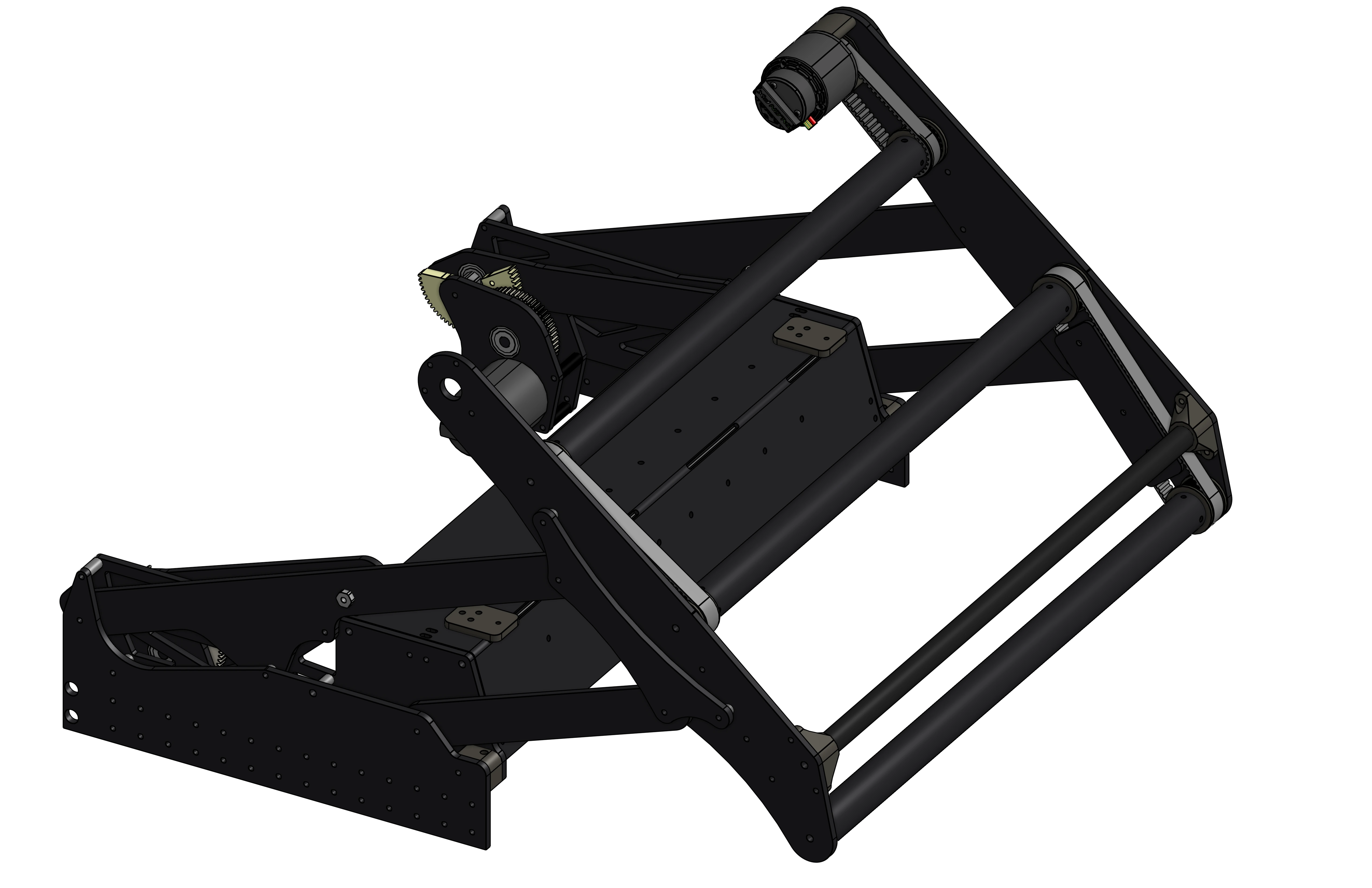 Render CAD do intake four-bar da 6800 no Rapid React
