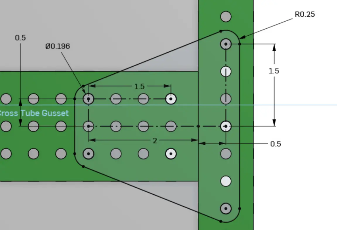 Furos de montagem definidos manualmente