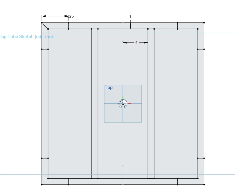 Configuração final do sketch das vigas transversais.