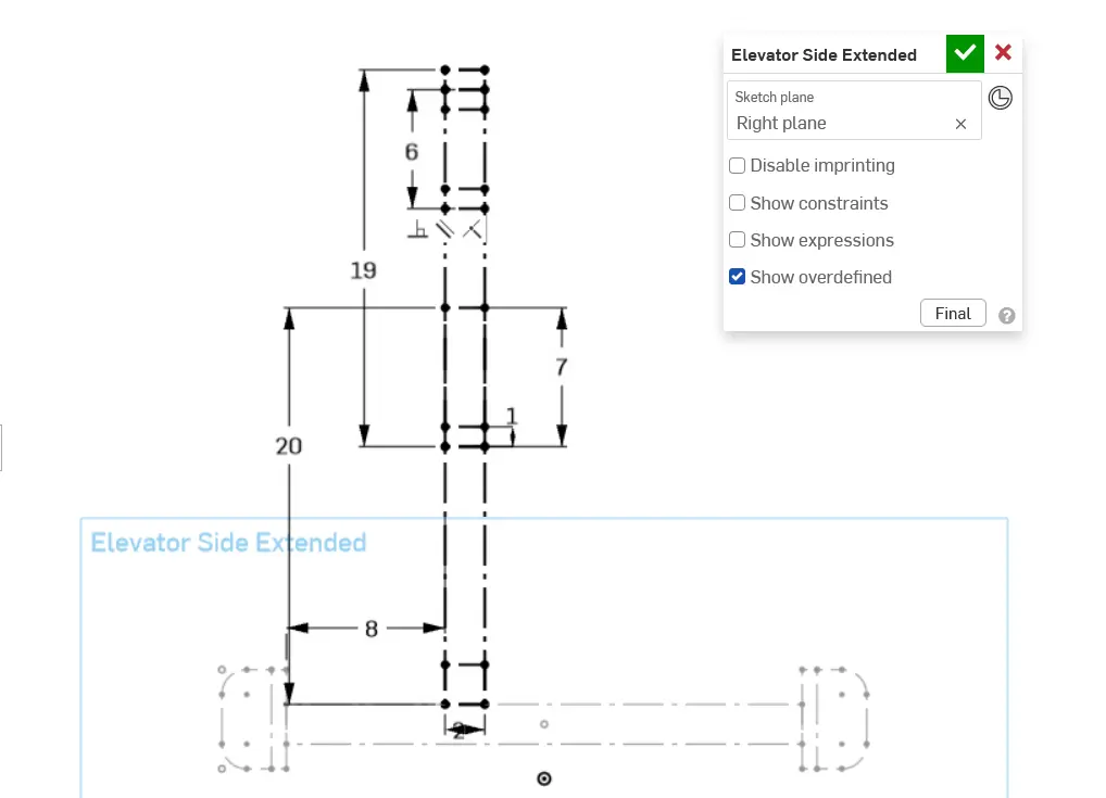 Sketch lateral estendido