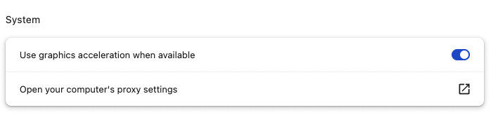 Configuração de aceleração de gráficos