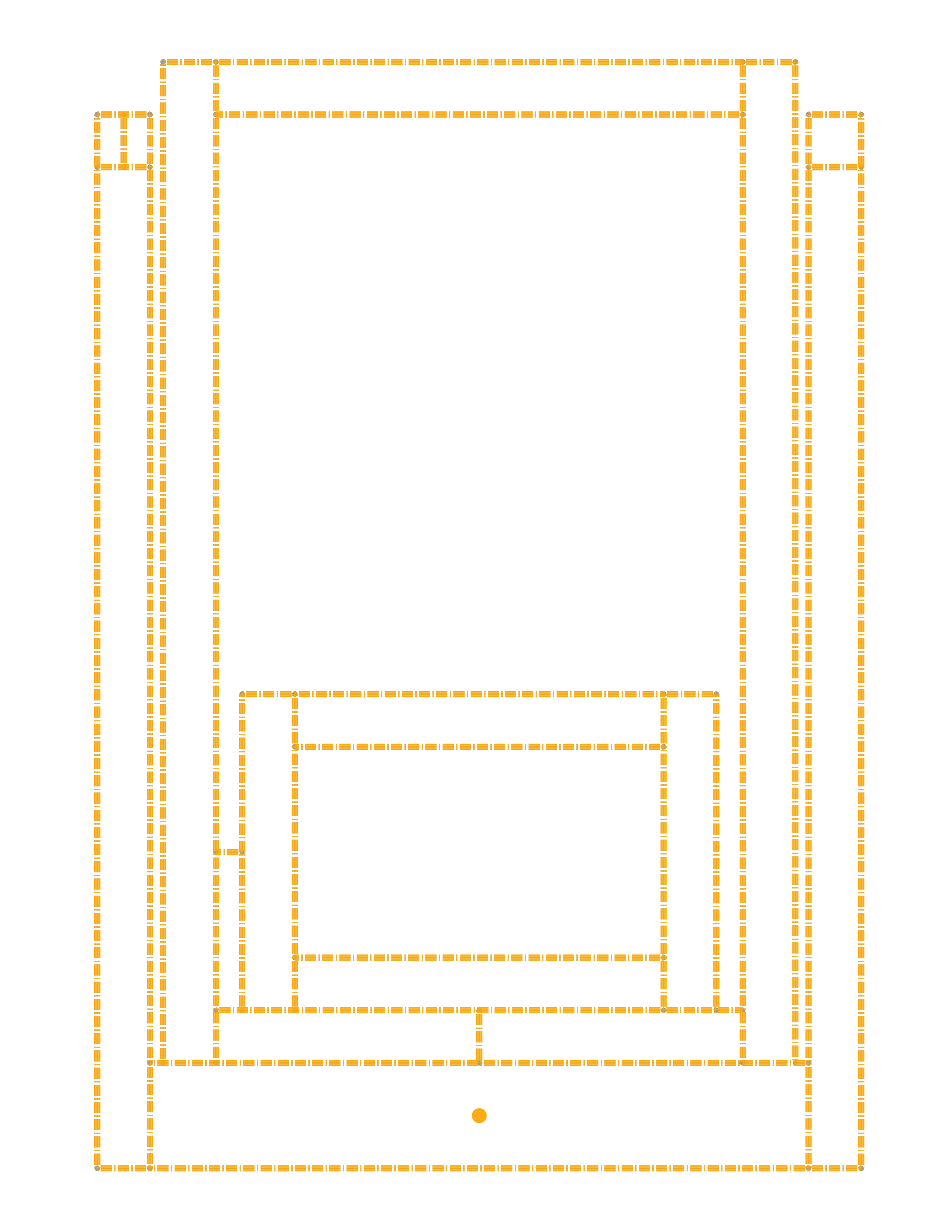 Sketch frontal dos tubos do elevador